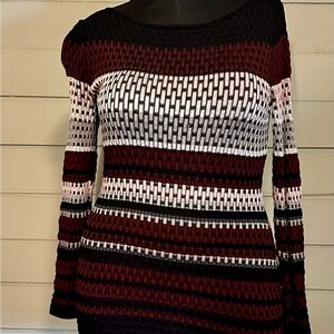 Striped Knit Sweater Dress Size L
